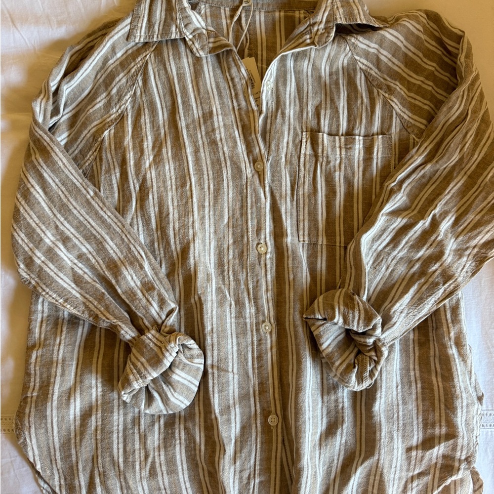 Z supply Striped Button-Up Shirt